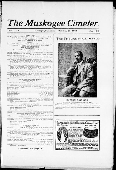 Muskogee Cimeter, Oct 23, 1915