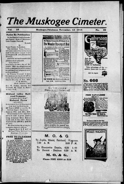 Muskogee Cimeter, Nov 13, 1915