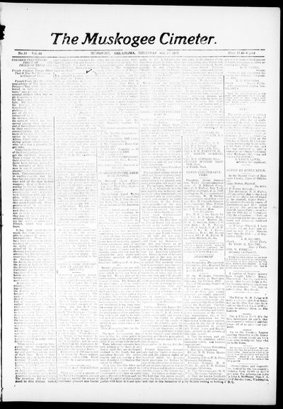 Muskogee Cimeter, Oct 27, 1917