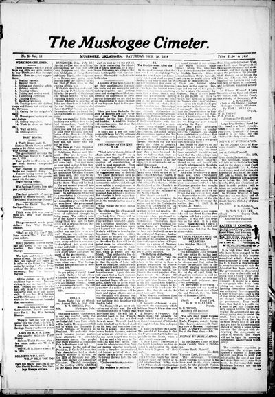 Muskogee Cimeter, Feb 16, 1918