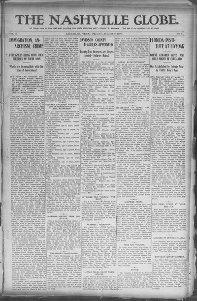 Nashville Globe, Aug 9, 1907