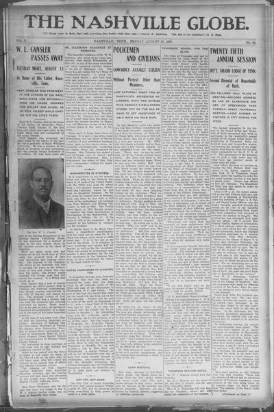Nashville Globe, Aug 16, 1907