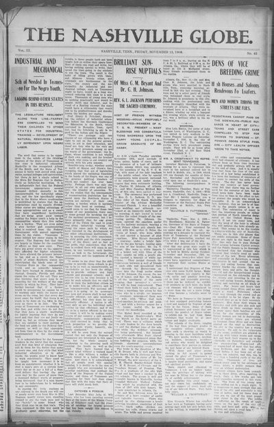 Nashville Globe, Nov 13, 1908