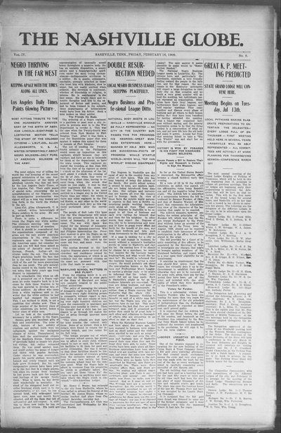 Nashville Globe, Feb 26, 1909