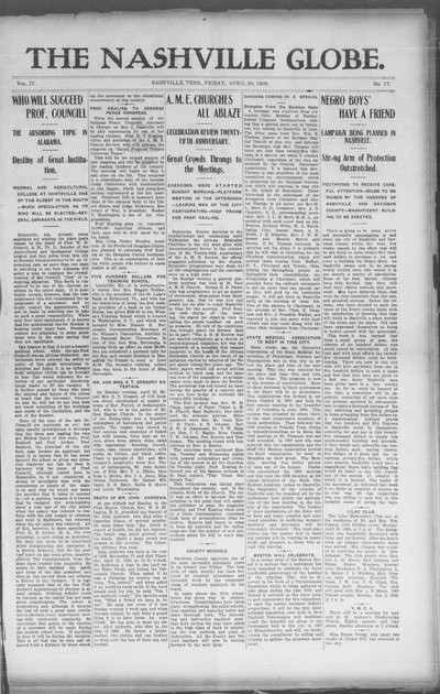 Nashville Globe, Apr 30, 1909