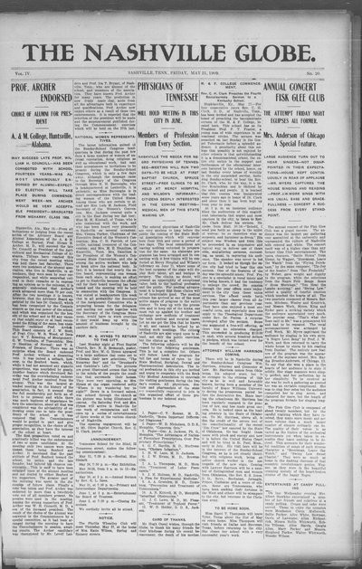 Nashville Globe, May 21, 1909