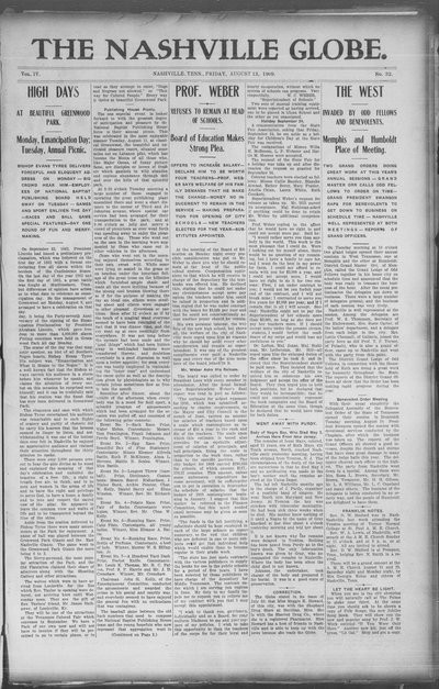 Nashville Globe, Aug 13, 1909