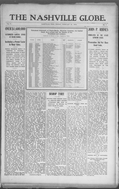 Nashville Globe, Feb 18, 1910