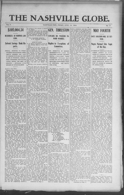 Nashville Globe, Apr 29, 1910