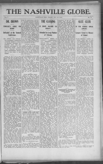 Nashville Globe, May 20, 1910