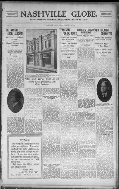 Nashville Globe, Feb 9, 1912