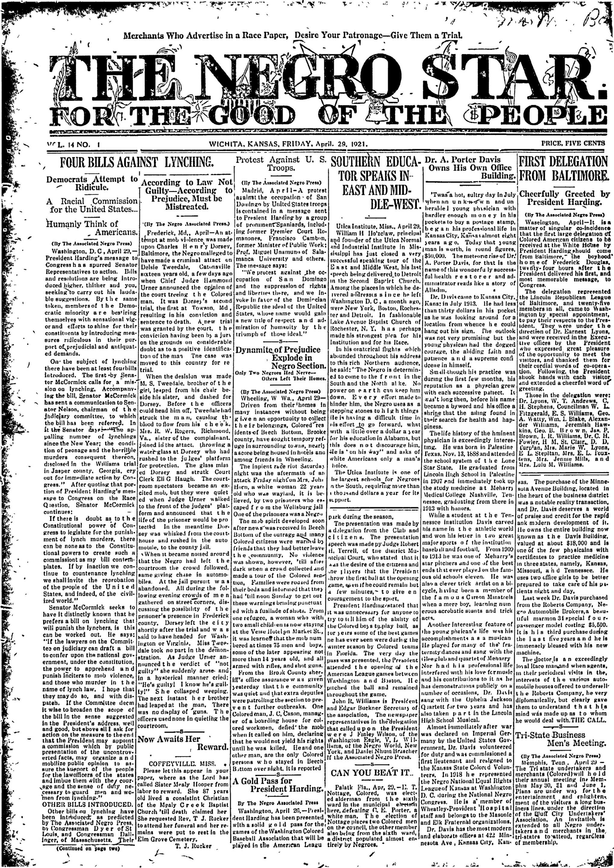 Negro Star, Apr 29, 1921