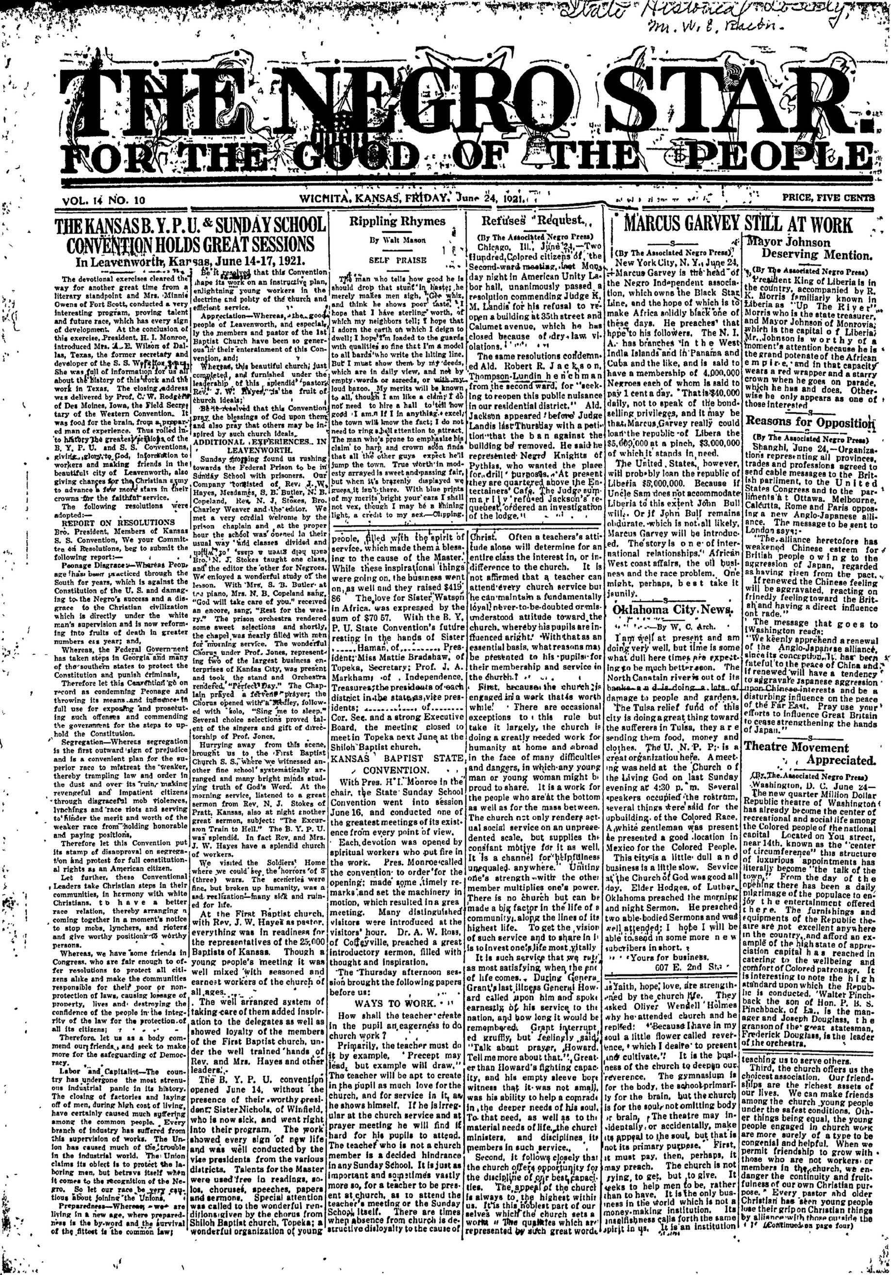 Negro Star, Jun 24, 1921