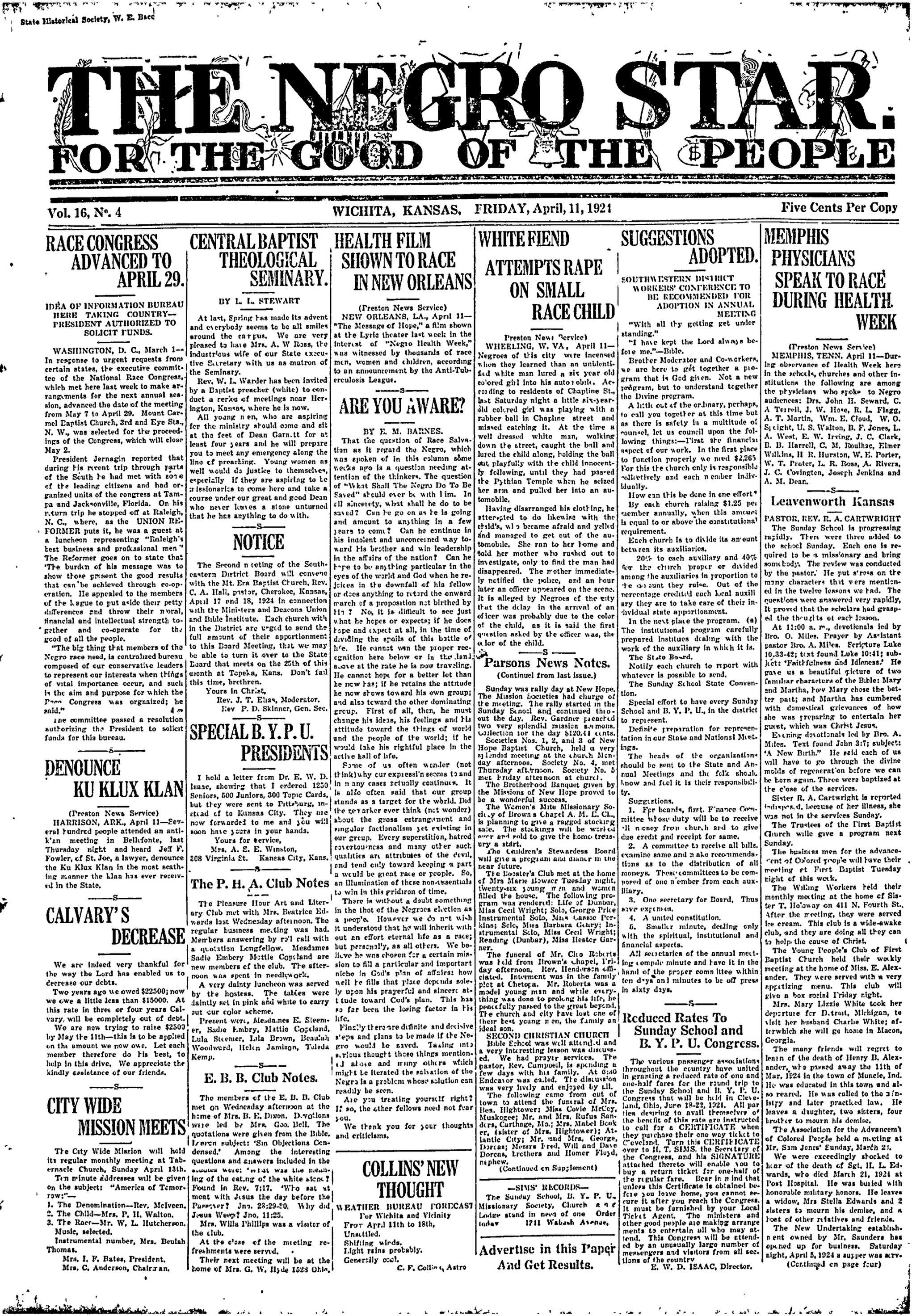 Negro Star, Apr 11, 1924