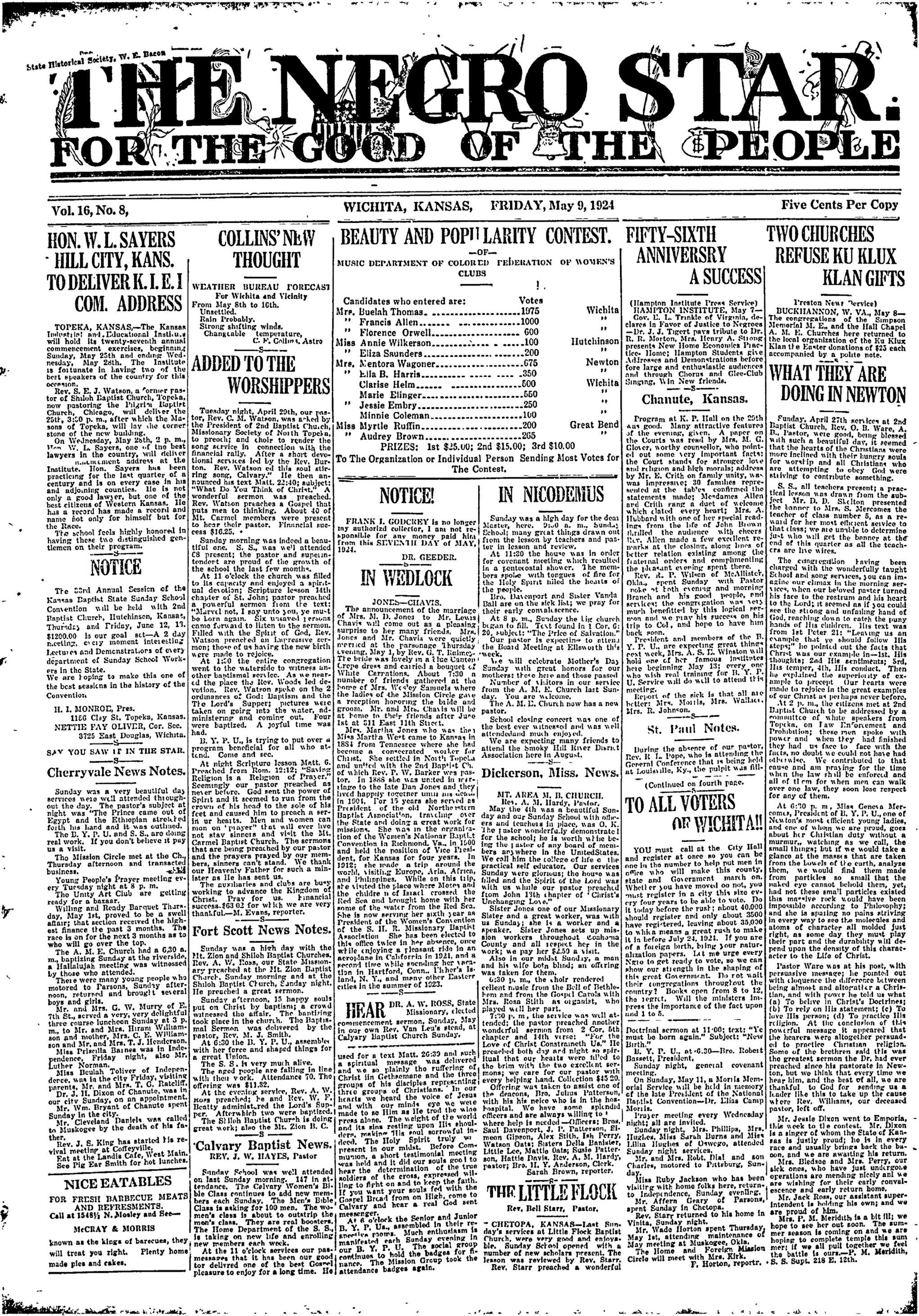 Negro Star, May 9, 1924