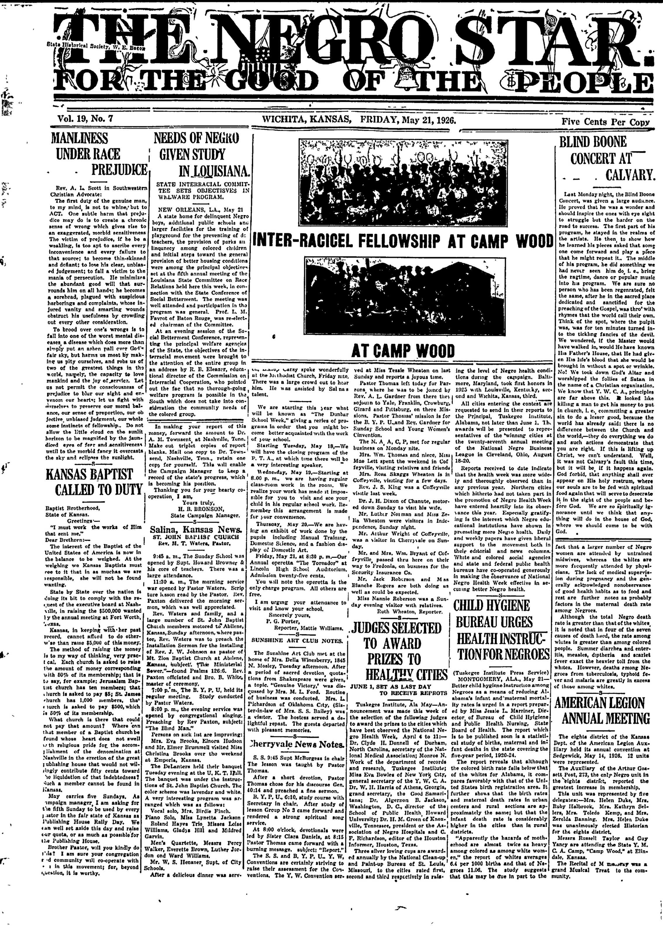 Negro Star, May 21, 1926