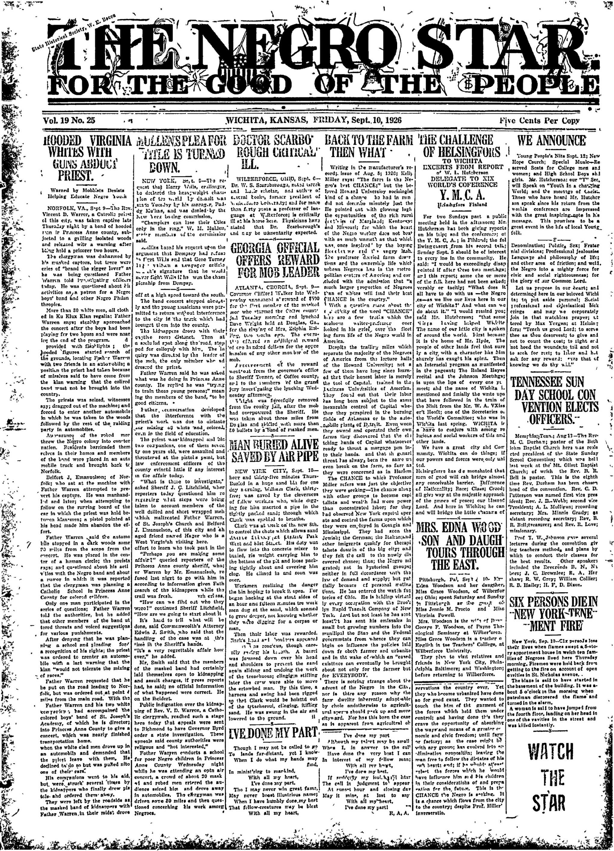 Negro Star, Sep 10, 1926