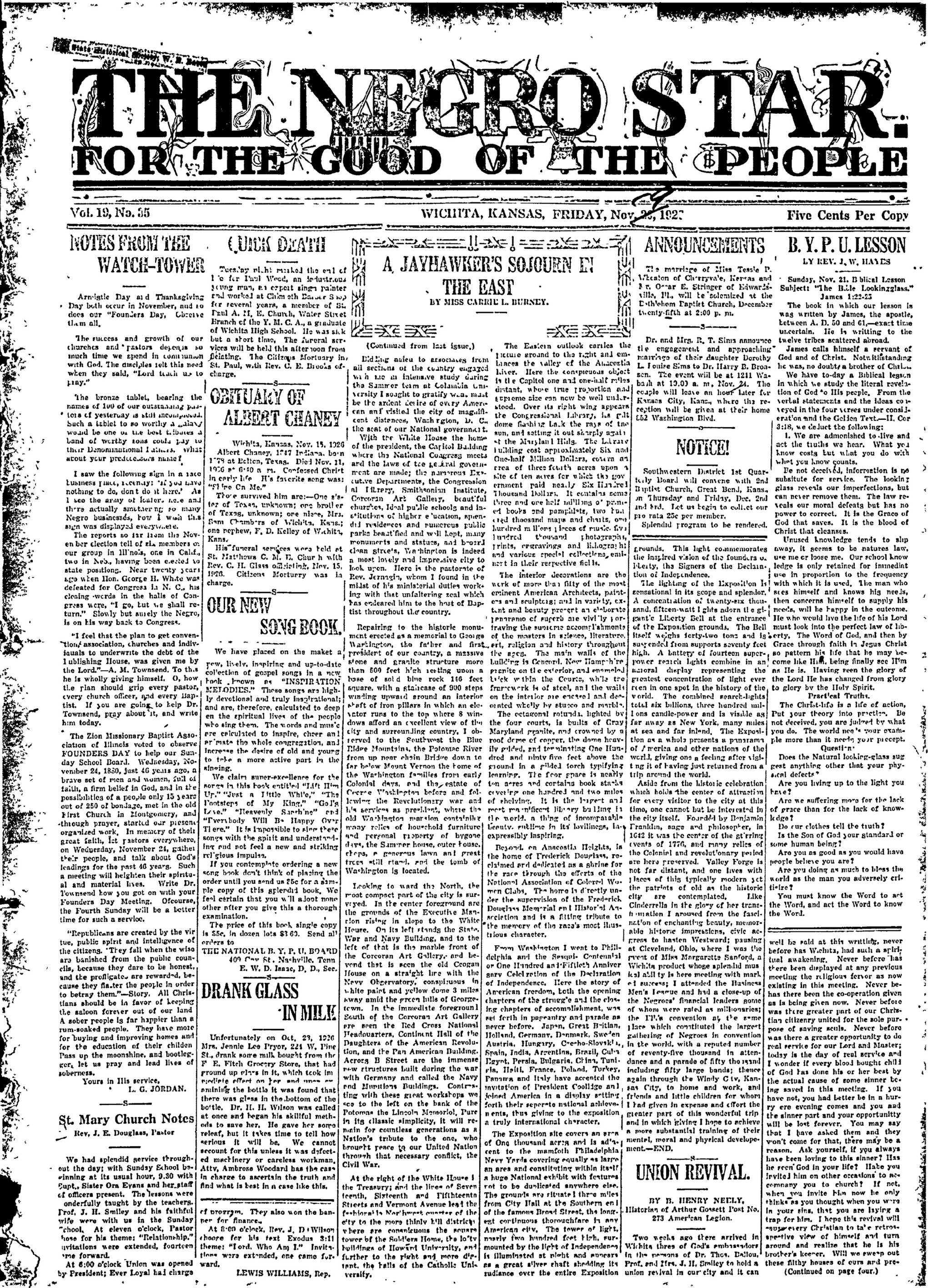 Negro Star, Nov 19, 1926