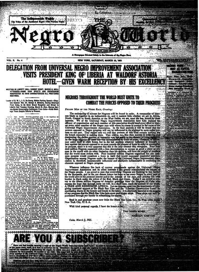 The Negro World, Mar 12, 1921