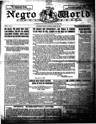 The Negro World, Mar 19, 1921