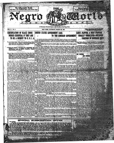 The Negro World, Mar 26, 1921