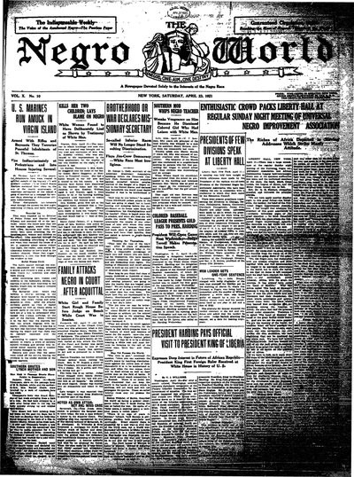 The Negro World, Apr 23, 1921