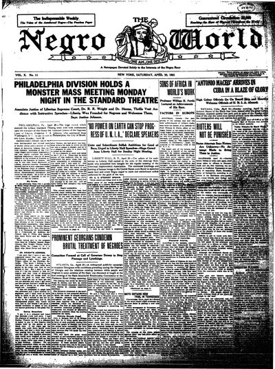 The Negro World, Apr 30, 1921