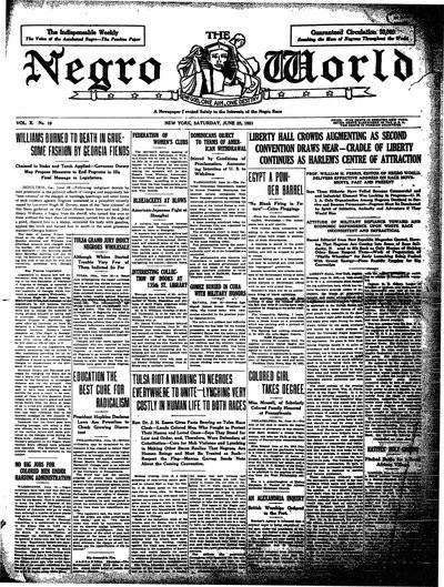 The Negro World, Jun 25, 1921