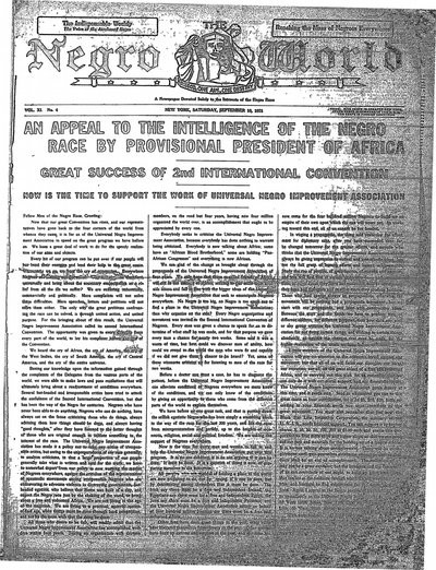The Negro World, Sep 10, 1921