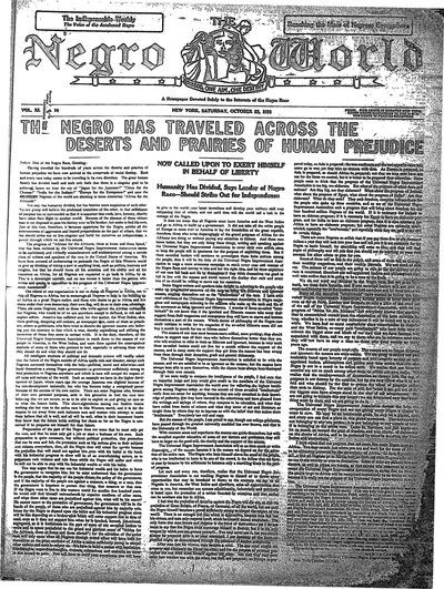 The Negro World, Oct 22, 1921