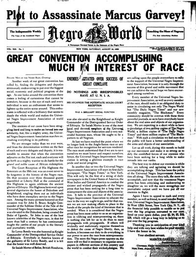 The Negro World, Aug 19, 1922