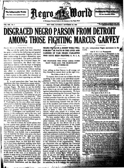 The Negro World, Sep 30, 1922