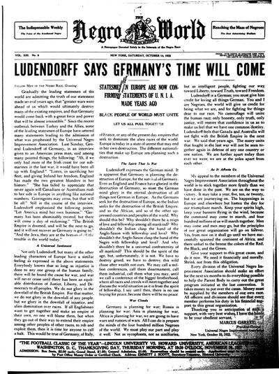 The Negro World, Oct 14, 1922
