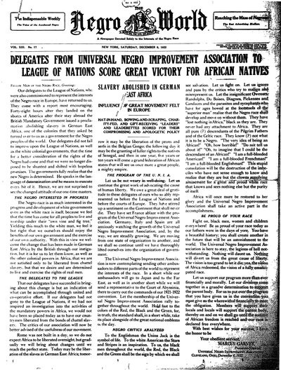 The Negro World, Dec 9, 1922