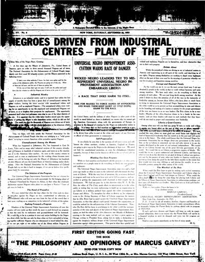 The Negro World, Sep 22, 1923