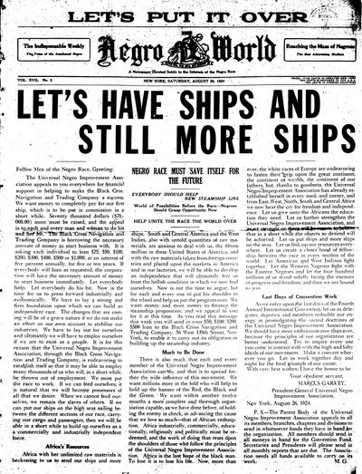 The Negro World, Aug 30, 1924