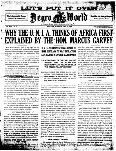 The Negro World, Apr 11, 1925