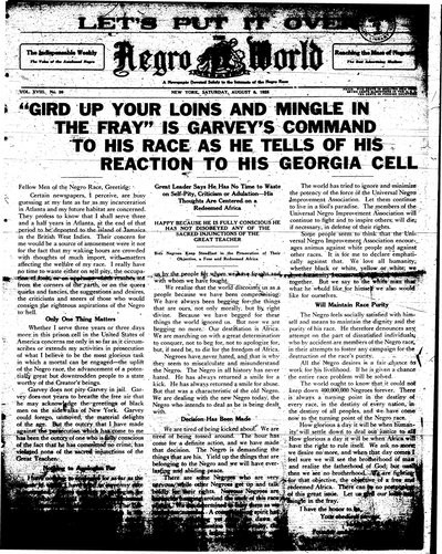 The Negro World, Aug 8, 1925
