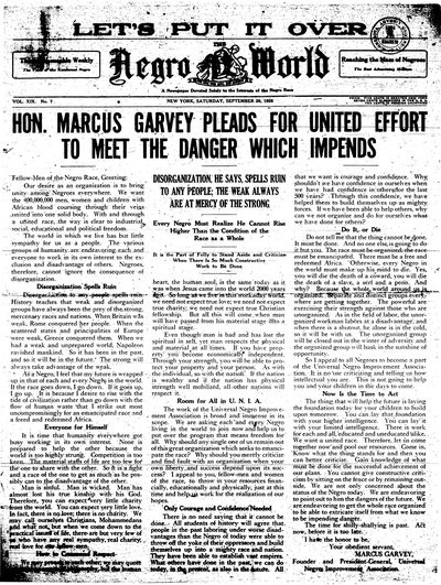 The Negro World, Sep 26, 1925