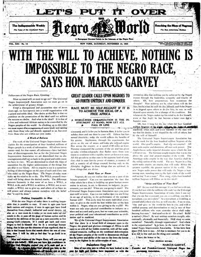 The Negro World, Nov 14, 1925