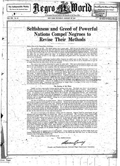 The Negro World, Jan 22, 1927