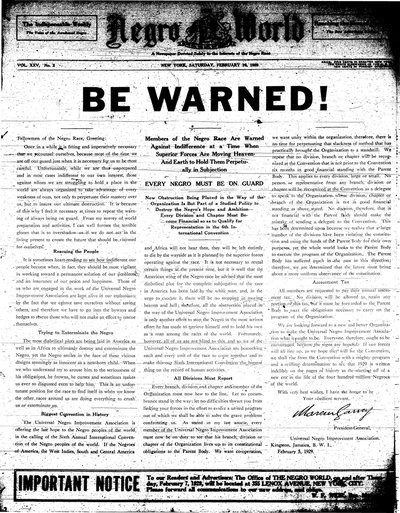 The Negro World, Feb 16, 1929