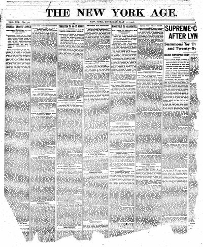 New York Age, May 31, 1906