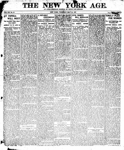 New York Age, May 23, 1907