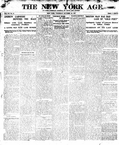 New York Age, Oct 24, 1907