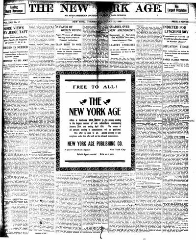 New York Age, Jan 21, 1909
