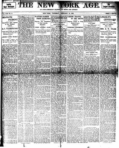 New York Age, Feb 18, 1909