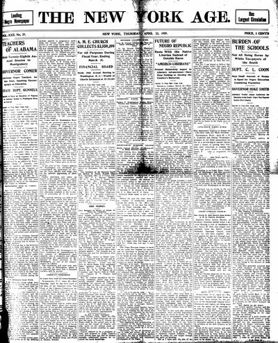 New York Age, Apr 22, 1909
