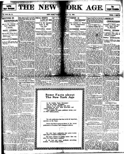 New York Age, May 20, 1909
