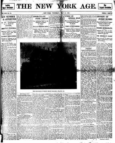 New York Age, May 27, 1909